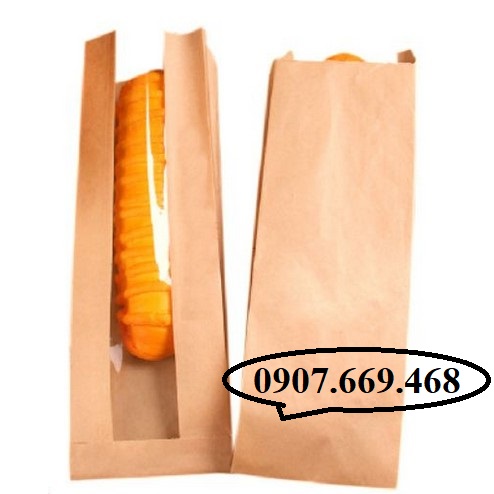 Túi giấy đựng bánh mì có cửa sổ kiếng