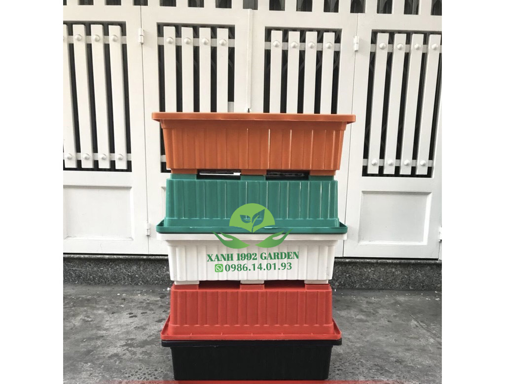 Comno 05 chậu dài 48cm nhựa dày trồng rau, hoa size 48x20x17cm