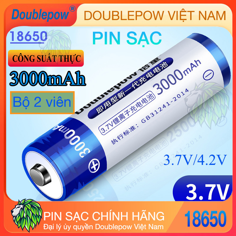 Pin sạc 3.7V 18650 3000mAh cho sạc dự phòng, đèn pin, đồ chơi, máy khoan, micro, thiết bị điện tử (Hàng chính hãng)