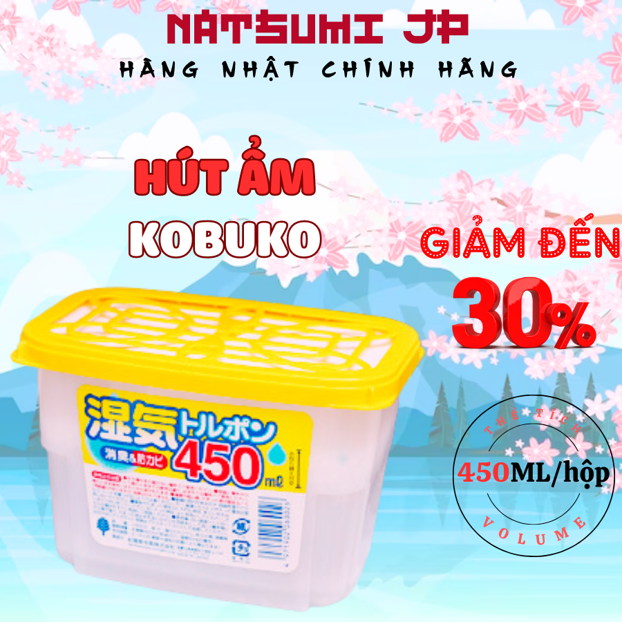 Hộp viên hút ẩm Kokubo than hoạt tính chống nấm mốc khử mùi quần áo, nhà vệ sinh, nhà bếp thơm lâu nội địa Nhật Bản 450g