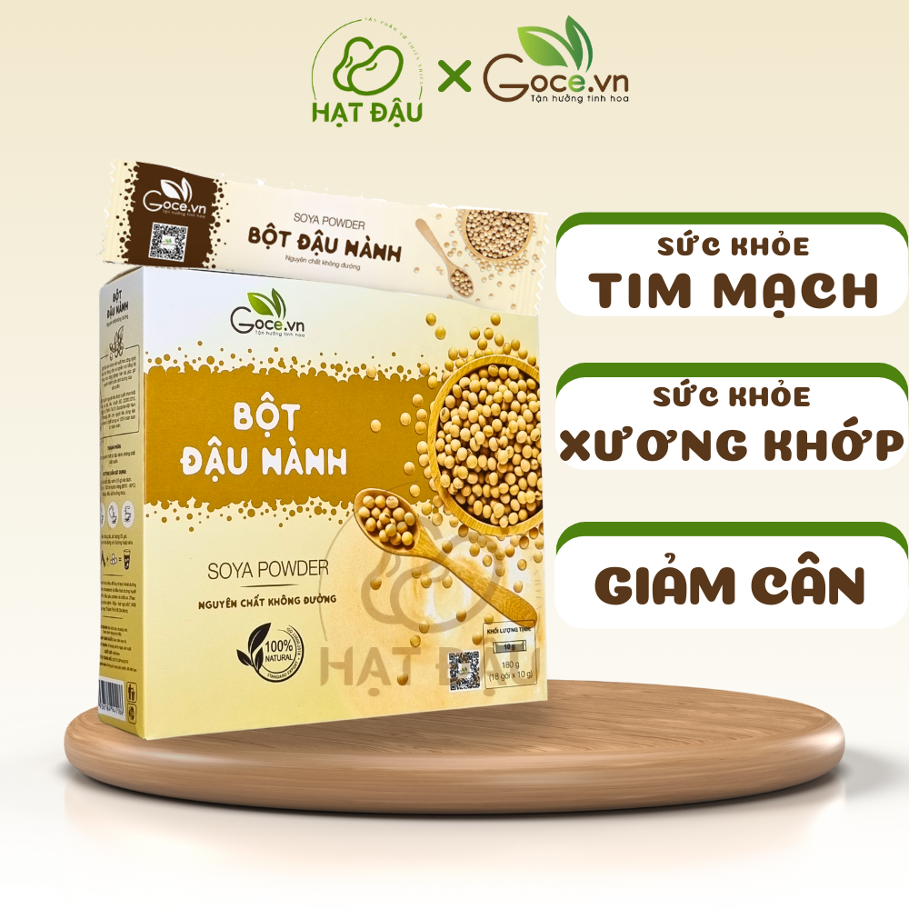 Bột đậu nành nguyên chất ít béo giảm cân, tốt cho tim mạch, xương khớp – hộp 180g