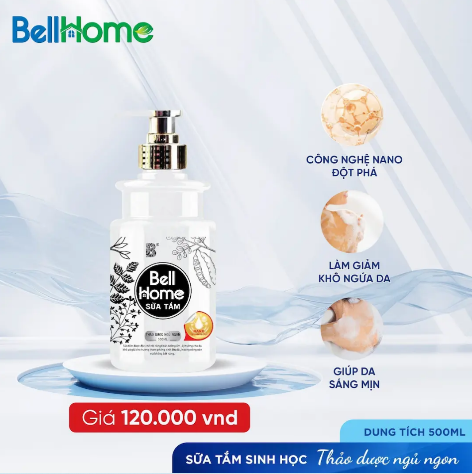 Sữa Tắm Công Nghệ Sinh Học Thảo Dược Ngủ Ngon Bell Home 500ml