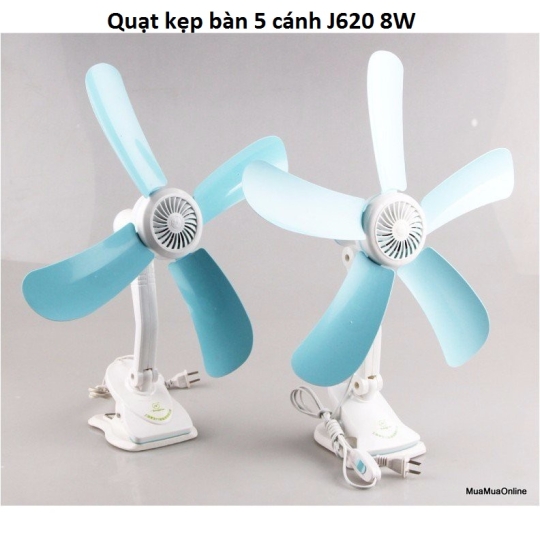 Quạt kẹp bàn 5 cánh da năng có thể dán tường cao cấp