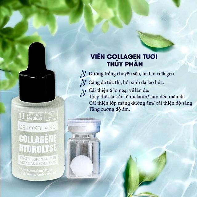 Viên collagen thủy phân dưỡng trắng chống lão háo Detox Blanc