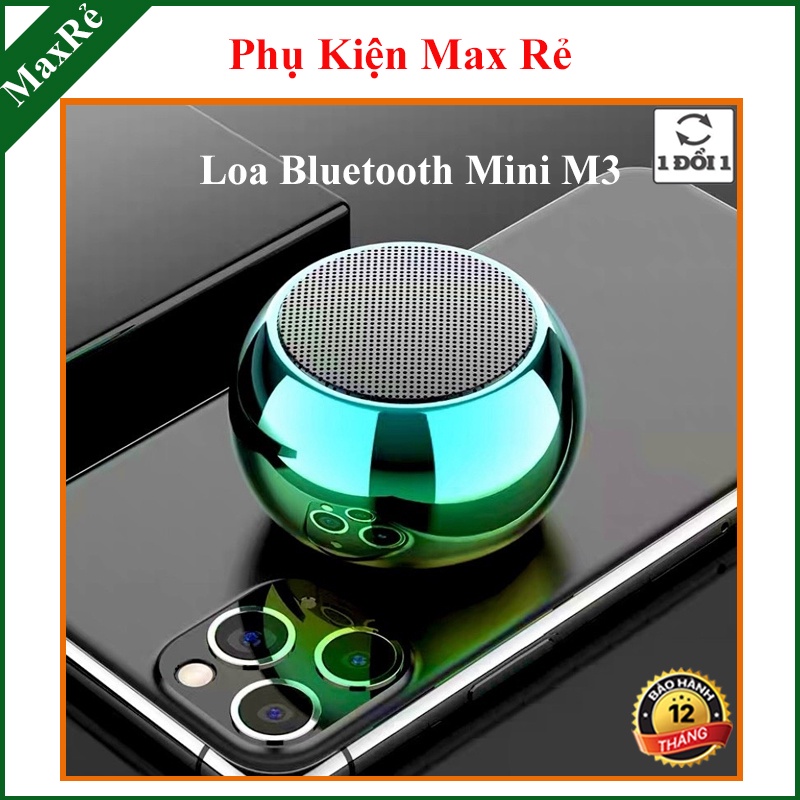 Loa Bluetooth Mini Cầm Tay Loa M3 nghe nhạc không dây vỏ nhôm kết nối 2 loa âm thanh hifi cực hay