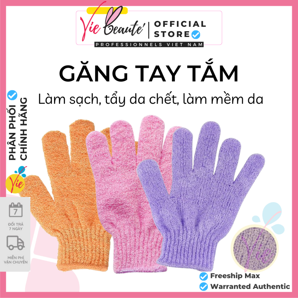 Găng Tay Tắm Tẩy Da Chết Vie Beauté - Găng Tay Tắm Tẩy Tế Bào Chết Cho Cơ Thể Bằng Vải Nylon