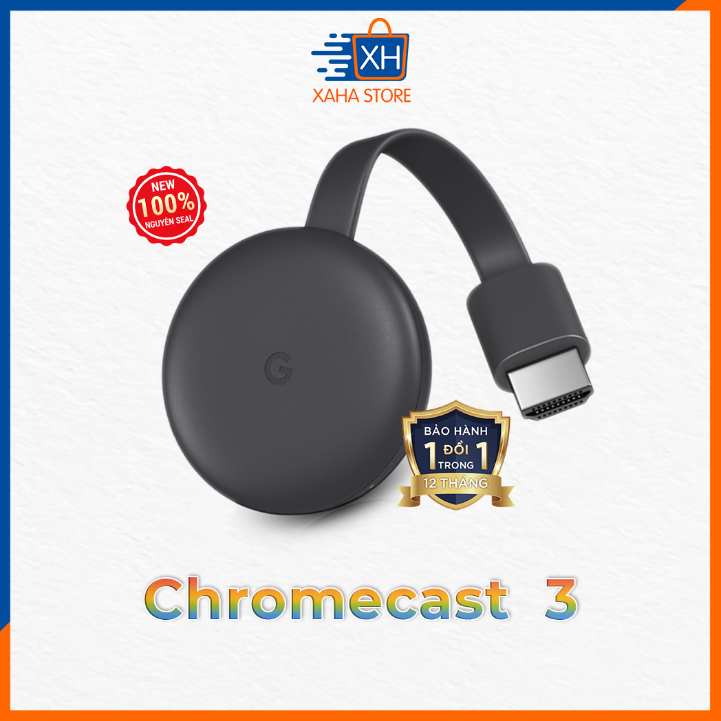 [Hoàn Tiền MAX] Google Chromecast 2019 3rd Gen (Newest Version) - Streaming Media Players- Thiết bị kết nối không dây thông minh  phù hợp với TV hoặc máy chiếu có cổng HDMI - New 100% - 12 month warranty