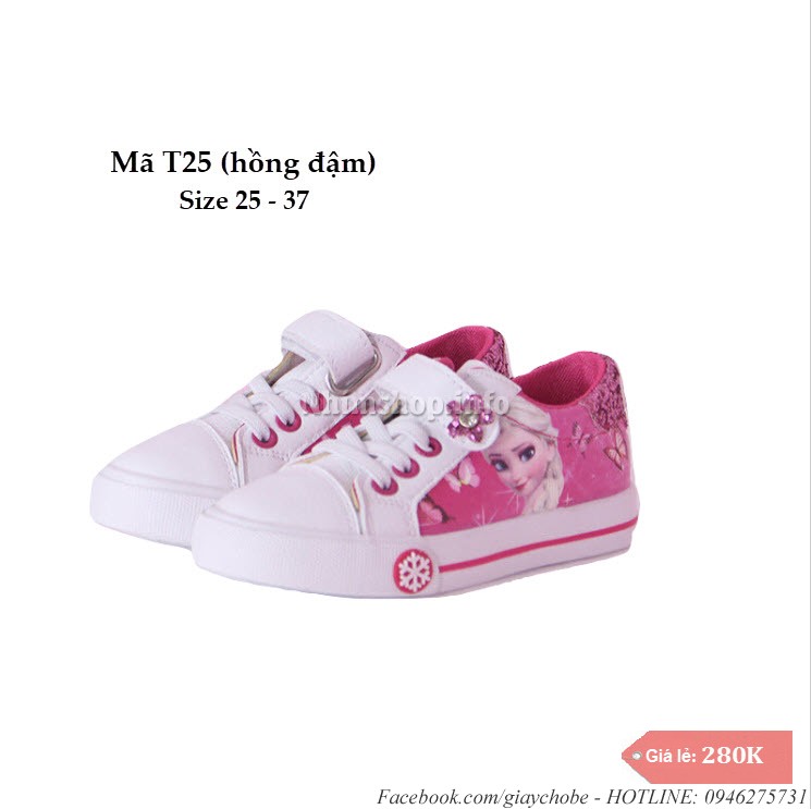 Giày elsa bé gái kiể dáng thể thao cá tính cho bé 3 - 12 tuổi T25