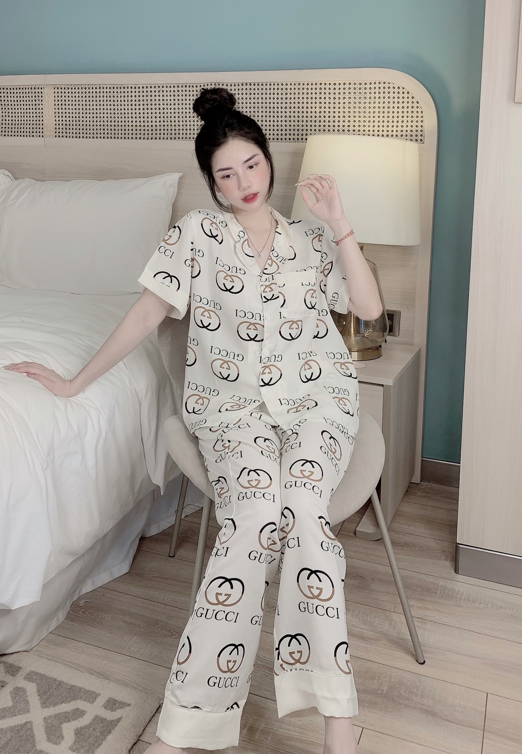 Đồ bộ mặc nhà cộc dài mango mềm mịn mát đẹp 114