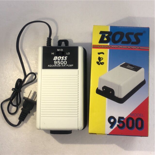 Máy sủi oxy boss 9500 dùng 2 vòi siêu yên tĩnh , chống ồn - tặng kèm dây và đá sủi khí