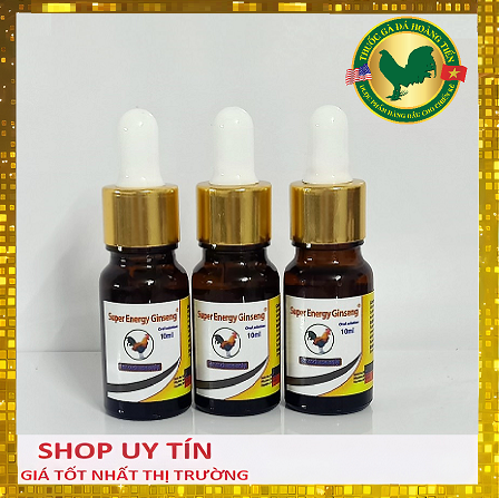 Giúp gà lỏn lẻn, gà tơ mau cự mạnh - Super Energy Ginseng chai 10ml