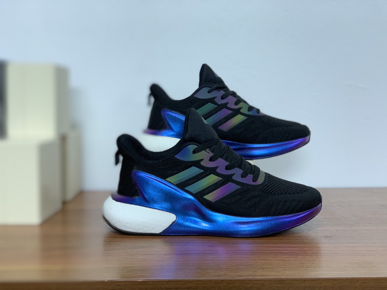 Giày Thể Thao Nam Alphabounce 2021 Sneaker hot 2021 chuyên chạy bộ - Đen Tím 3D