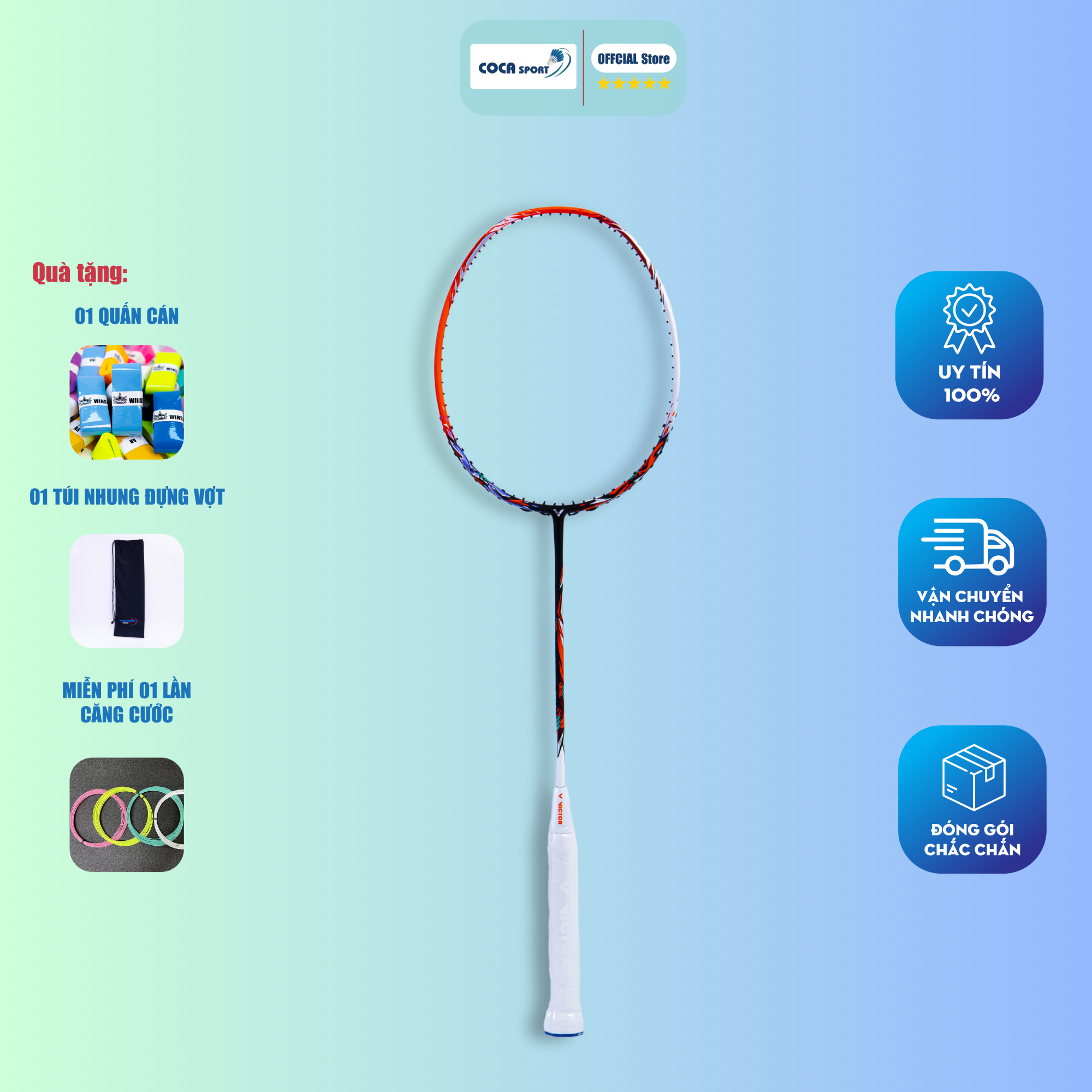 Vợt Cầu Lông Victor Thruster Ryuga 1 Căng Max 13 Kg Tặng 1 Quấn Cán Tặng 1 Bao Đựng Vợt