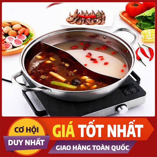 NỒI LẨU 2 NGĂN INOX ĐUN ĐƯỢC BẾP TỪ Nồi lẩu điện 2 ngăn Nồi lẩu điện 2 ngăn Nồi Nấu Lẩu 2 Ngăn Hàng Xịn, Giá Giảm 50- Nồi lẩu 2 ngăn tiện lợi