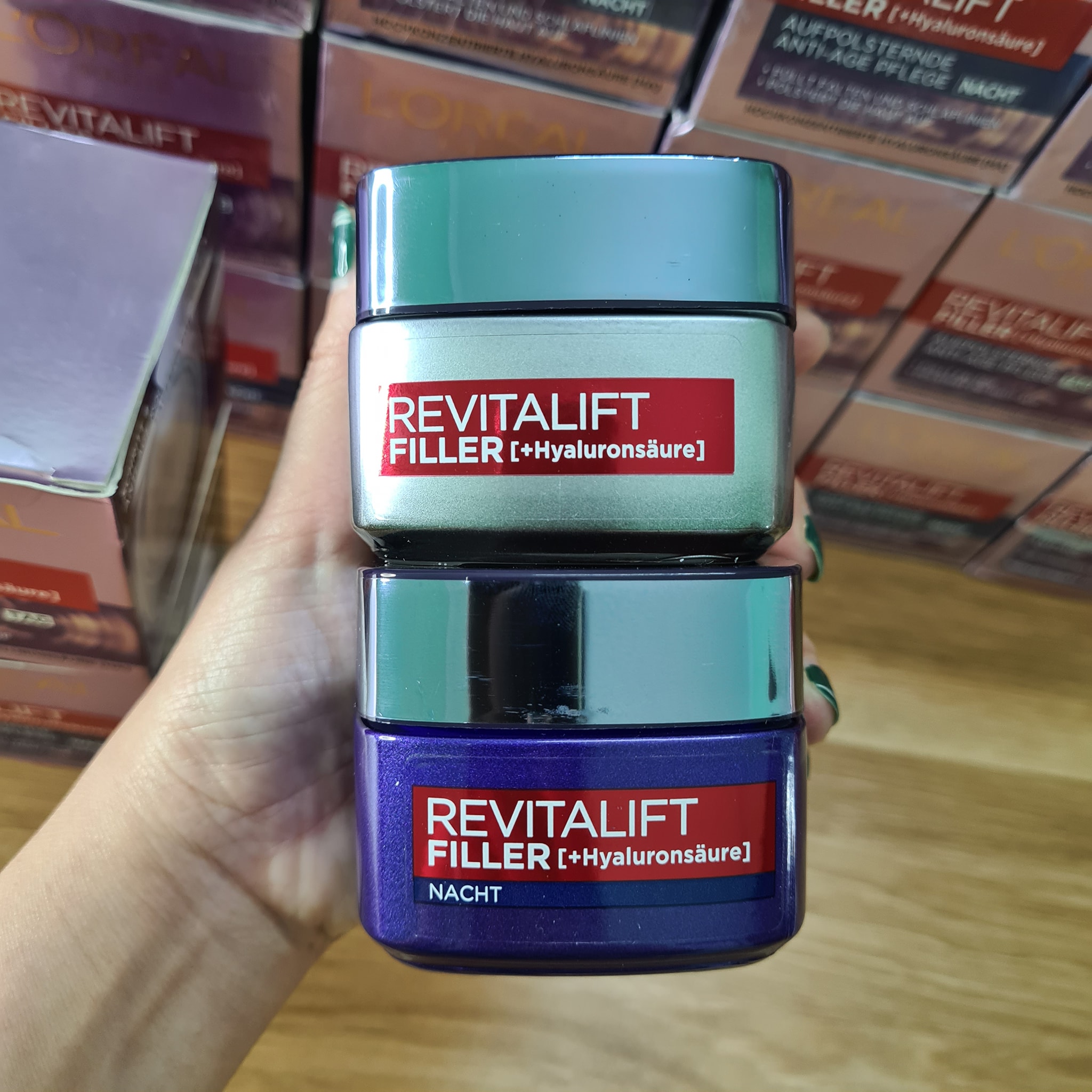 Set kem dưỡng chống lão hóa cao cấp ngày đêm Loreal Revitalift Filler +Hyaluronsaure