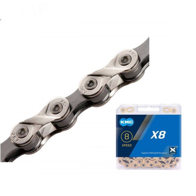 Xích sên xe đạp kmc x8 116l 8 speed - fullbox chính hãng