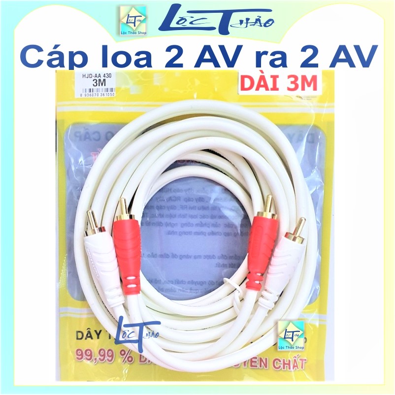 Cáp loa AV 4 đầu bông sen dài 3M cao cấp