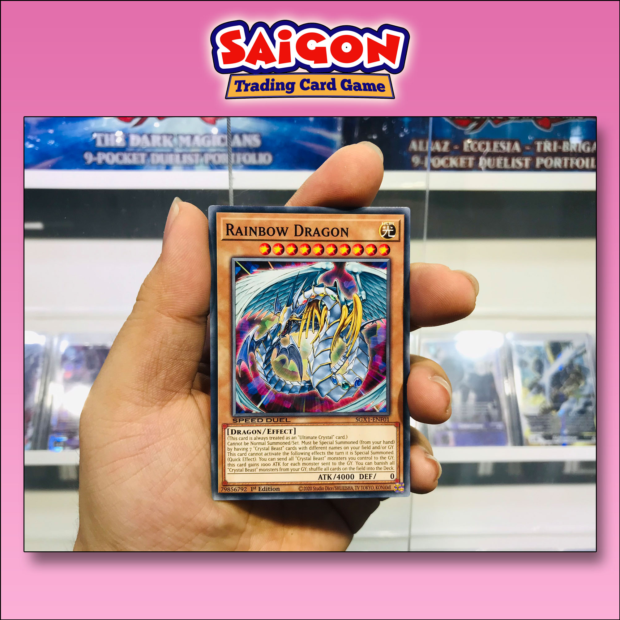 Thẻ bài yugioh mã sgx1-enf01 - rainbow dragon - common - 1st edition