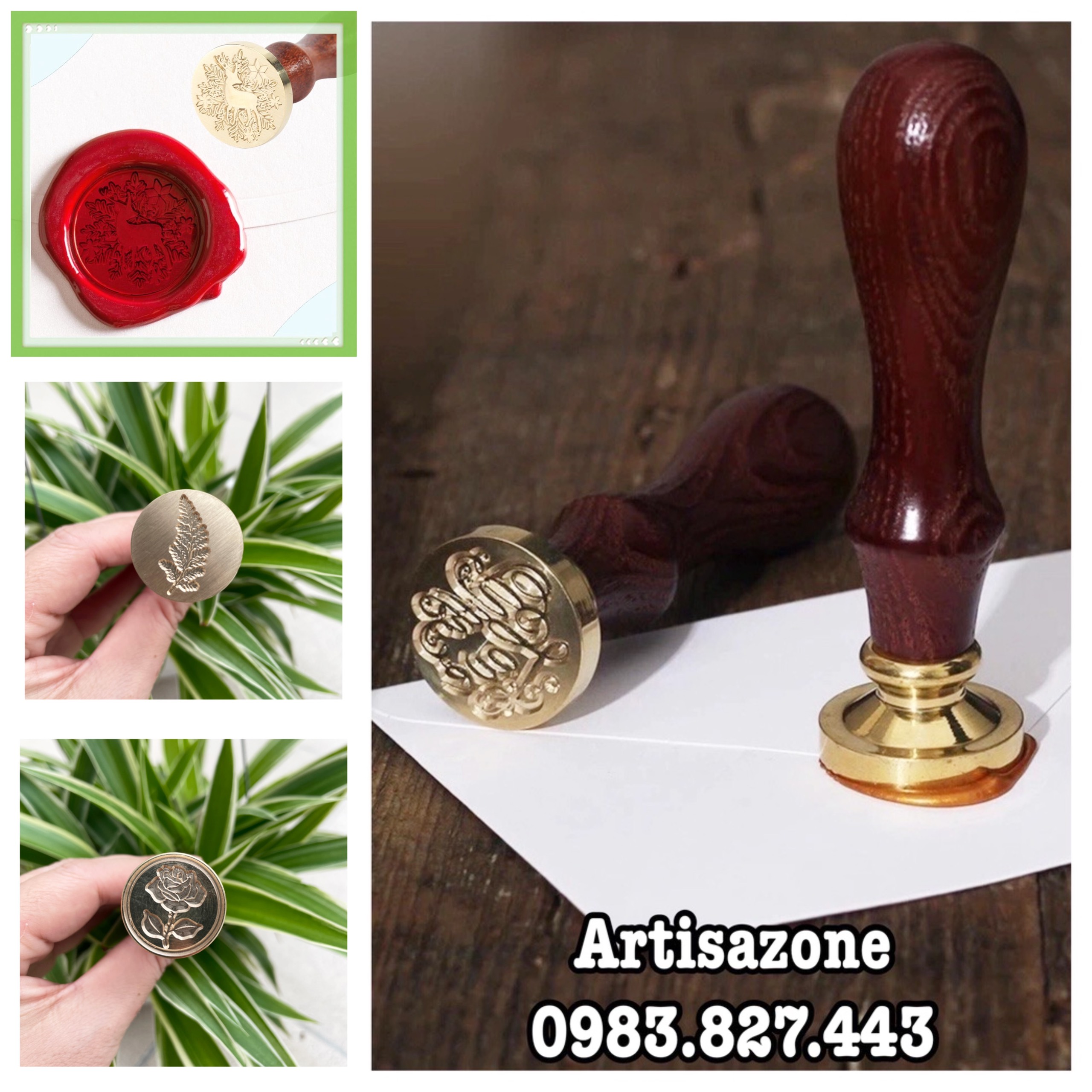 Dấu sáp niêm phong - Bộ sản phẩm bao gồm: Dấu + Sáp + Muỗng