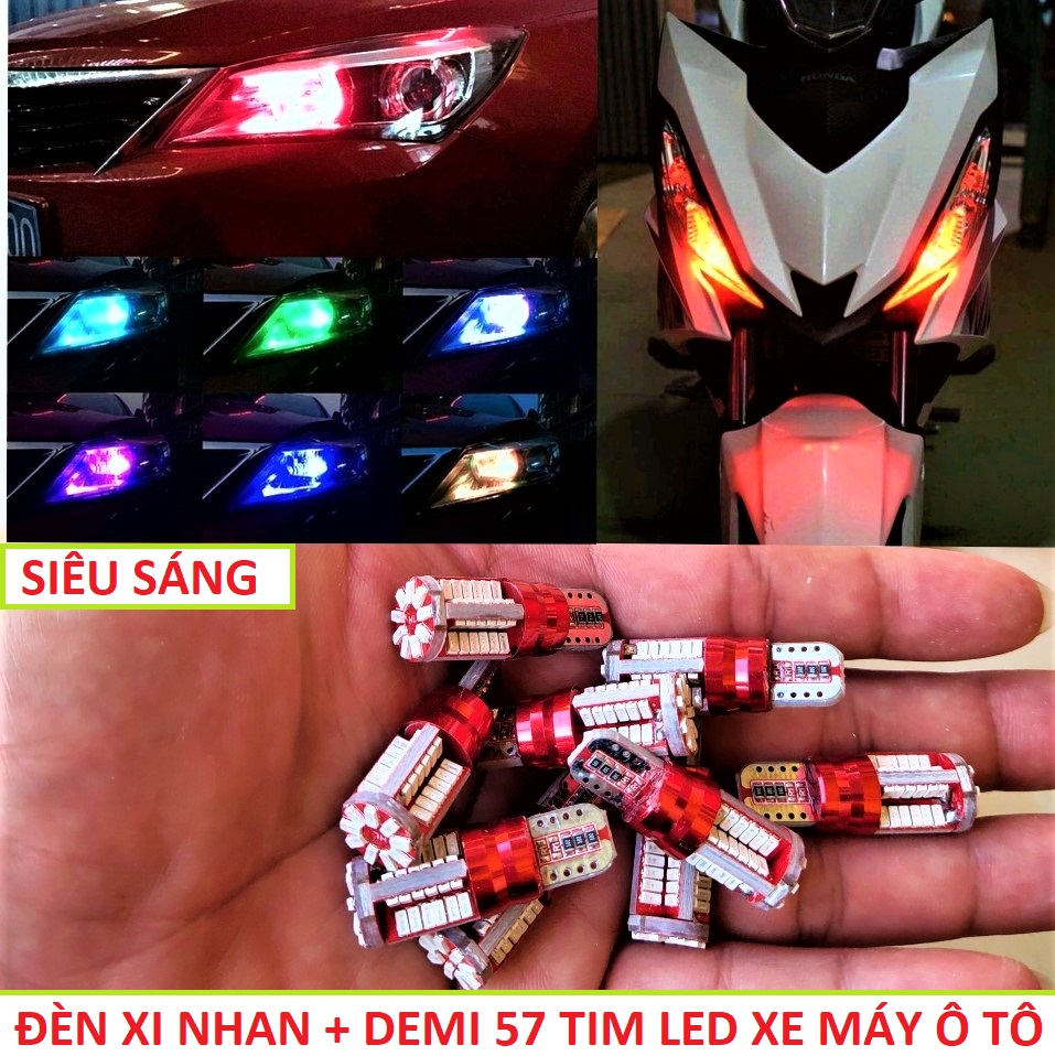 ĐÈN XI NHAN , DEMI LOẠI 57 TIM LED ( 1 CẶP ) CHO XE MÁY + Ô TÔ , ĐÈN XI NHAN XE MÁY , ĐÈN DEMI XE MÁY
