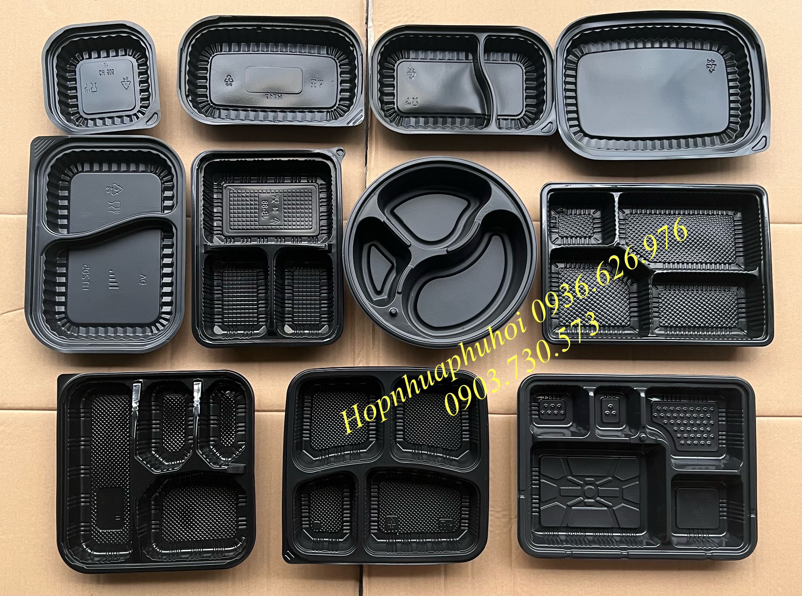 100 hộp nhựa đựng cơm bánh ht12 ht17 ht203 ht25, 2 ngăn 3 ngăn 4 ngăn 5 ngăn (có nắp)