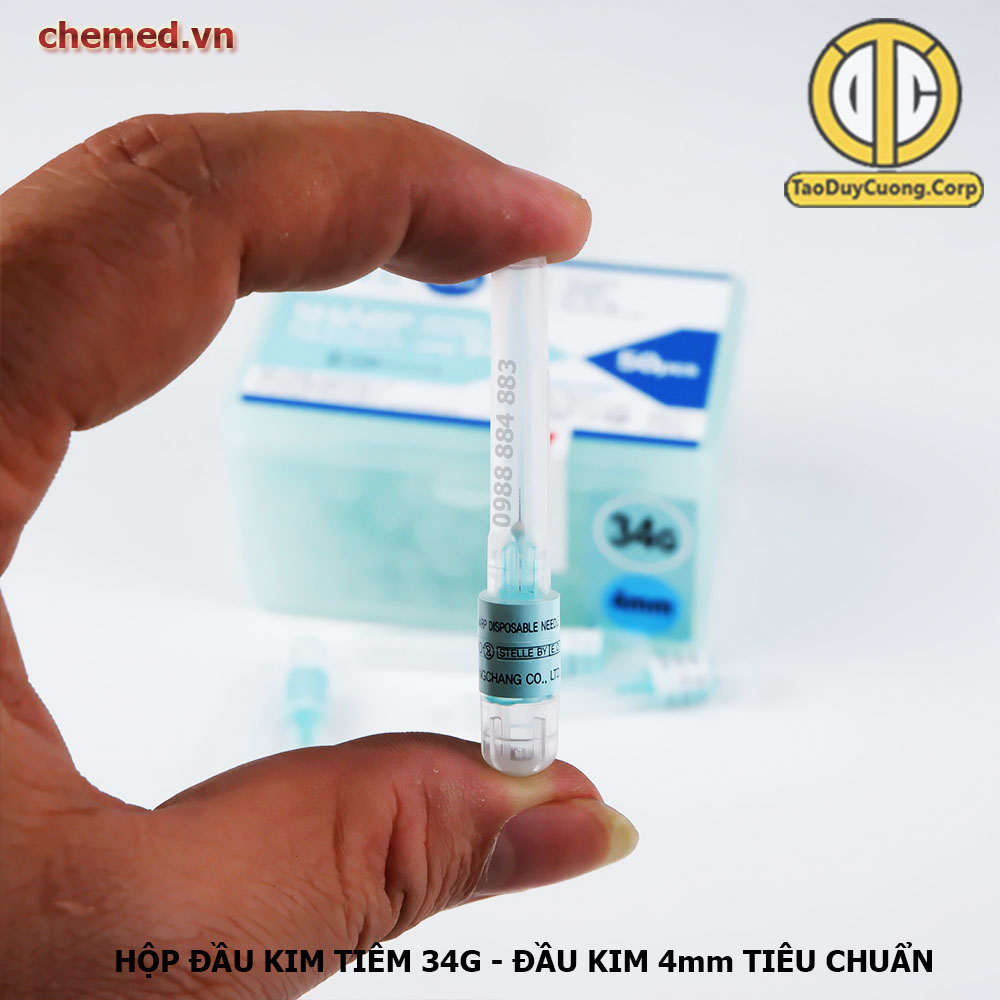 Đầu kim 34g - 4mm, đầu kim nano tiêm dưỡng chất 34g -4mm