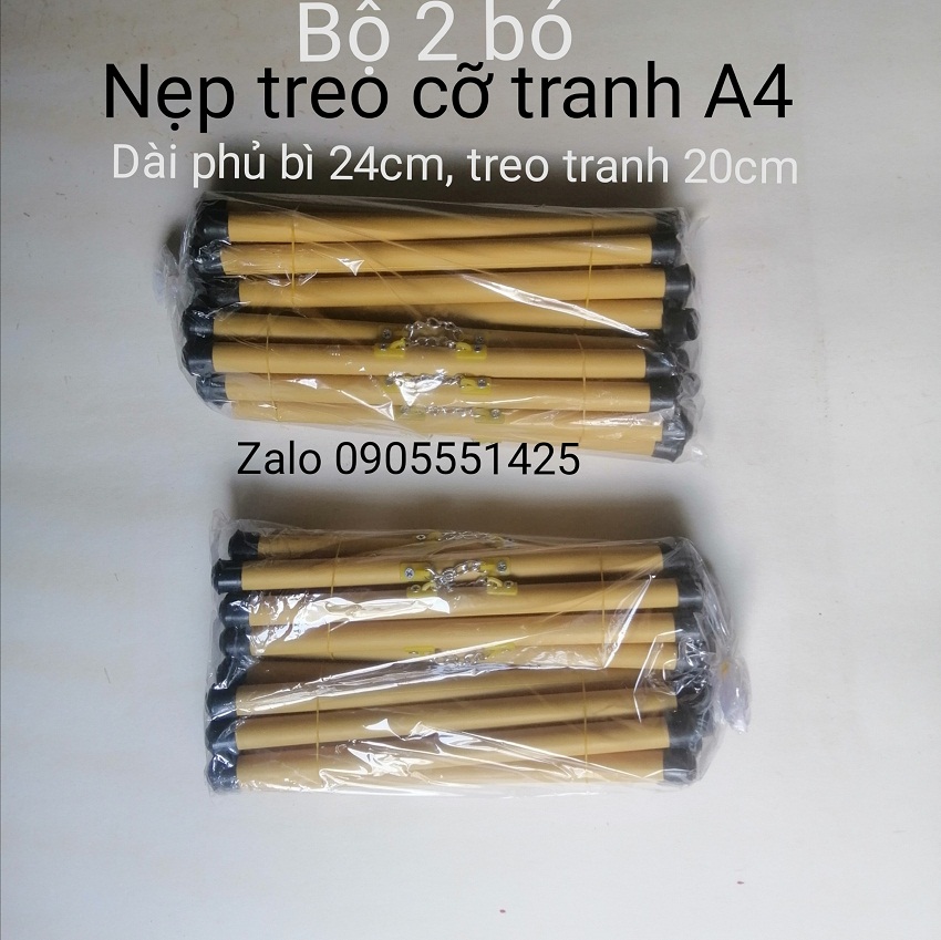 Bộ 2 bó ống trúc treo ảnh, nẹp treo giấy A4. Nẹp treo giấy thư pháp 20x54. Nẹp lịch treo tường. Ống trúc. Nẹp treo.