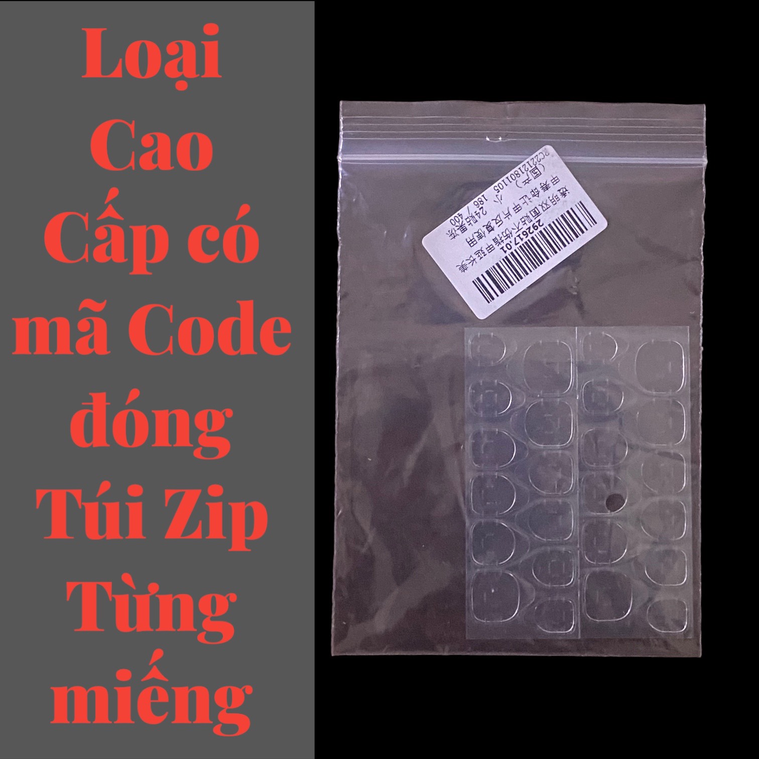 Keo 2 mặt silicon dán móng giả- 24 đầu móng