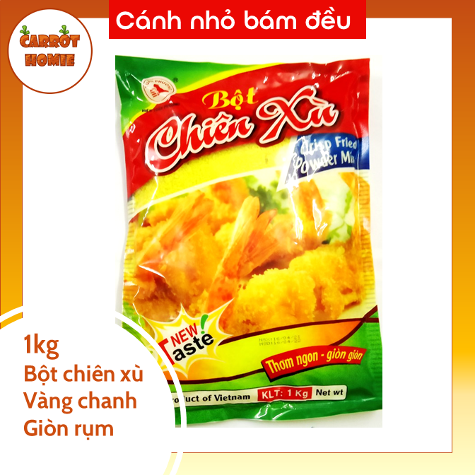 Bột chiên xù vàng chanh 1kg gói lớn thơm ngon, giòn giòn làm bánh gà, chiên tôm