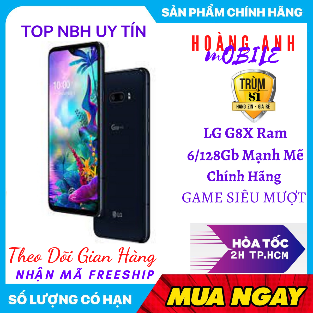 [Trả Góp 0%] Rẻ Vô Địch Điện Thoại LG G8X ThinQ ( LG G8 X ThinQ )  ram 6G/128G mới Chính Hảng Cấu Hình Khủng | Độ Bền Chuẩn Quân Đội Chiến Game Mượt/Cân các thể loại game yên tâm mua sắm với Hoàng Anh Mobile bao đổi trong 7nngà