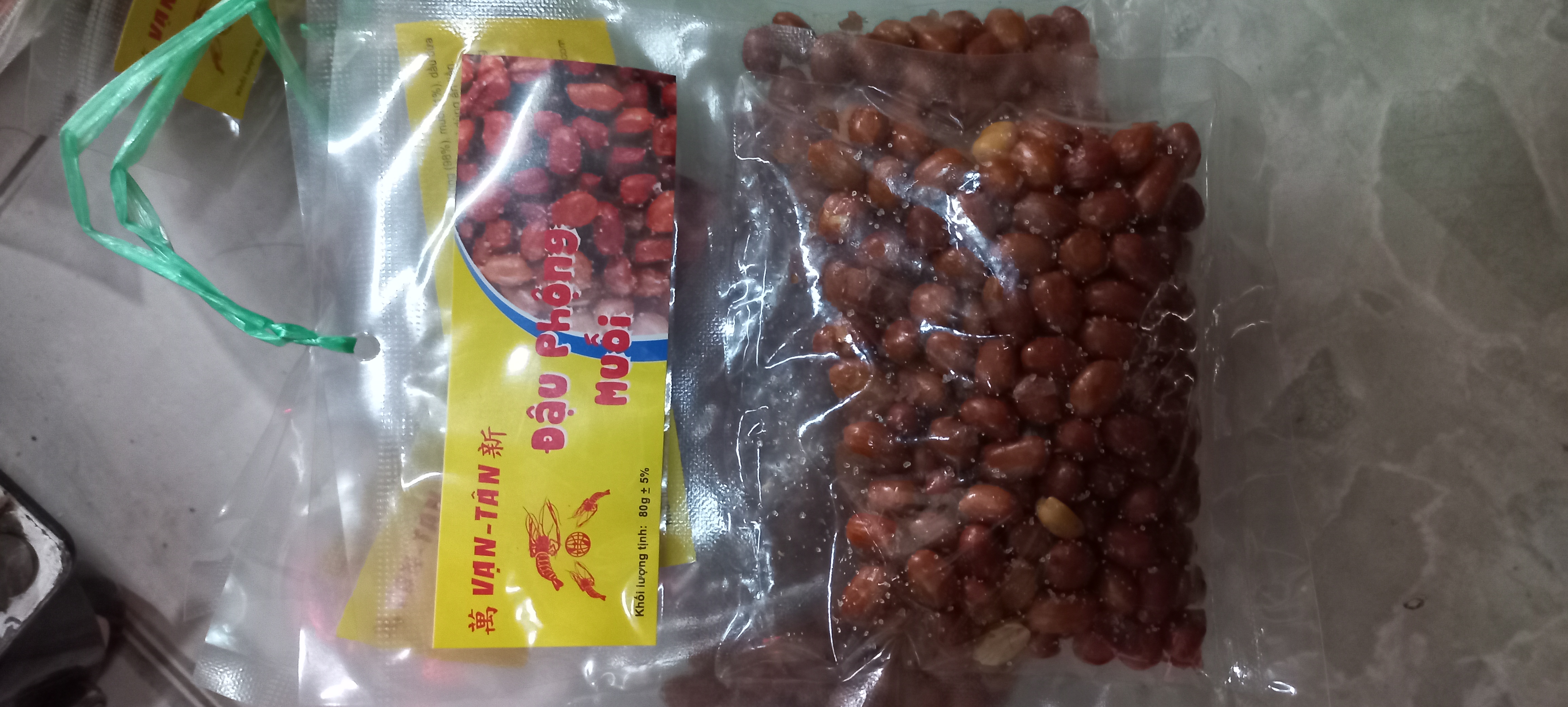 5 GÓI ĐẬU PHỘNG DA CÁ MUỐI KHÔNG DẦU HAY ĐẬU PHỘNG DA CÁ MUỐI VẠN TÂN 400G