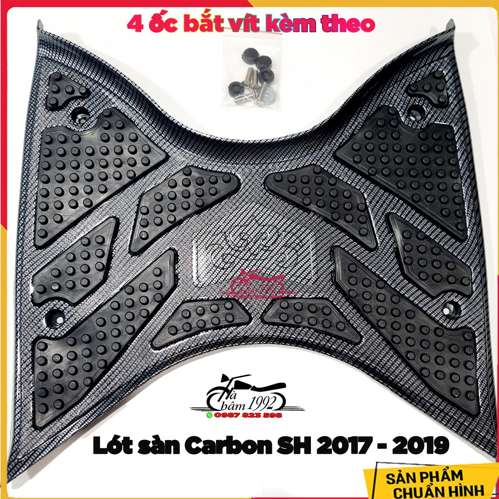 Thảm Lót Chân SH 2017 - 2019 (Miếng Lót Chân) Sơn Vân Carbon - Chính Hãng Artistar; Thảm Để Chân SH Việt 2017, 2018, 2019; Miếng Để Chân SH