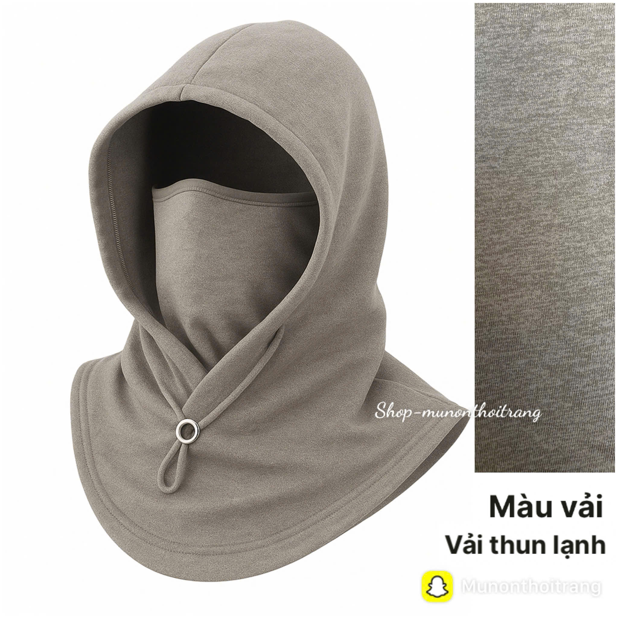 Multi-Purpose Hood with Mask for Men and Women - Anti-Uv Sun Hat with Ninja-Style Drawstring - 3
