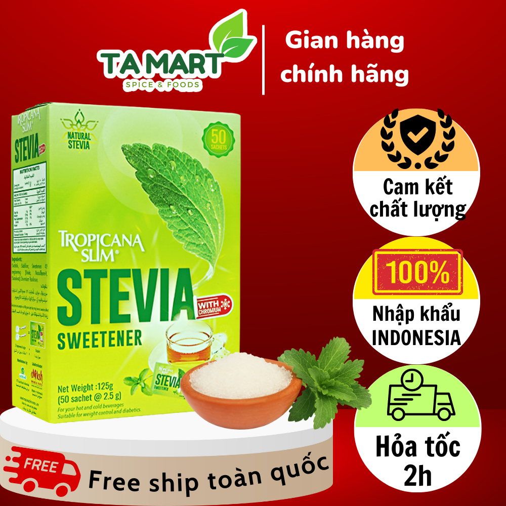 Đường Ăn Kiêng Cỏ Ngọt Tropicana Slim Stevia Sweetener hộp 125g - Tropicana Slim Stevia Sweetener