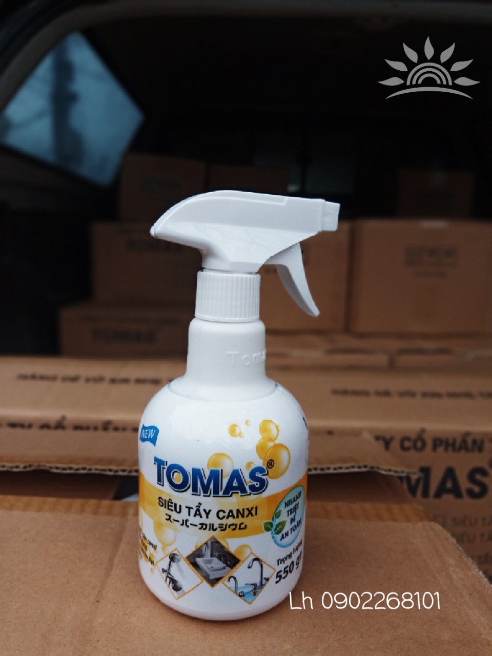 Tẩy cặn trắng canxi nhà tắm, gương, kính TOMAS 500ml