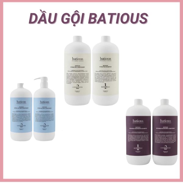 Dầu gội batious, cặp dầu gội xả batious phục hồi tóc hư tổn, kiểm soát dầu thừa, tóc siêu mềm mượt 960ml