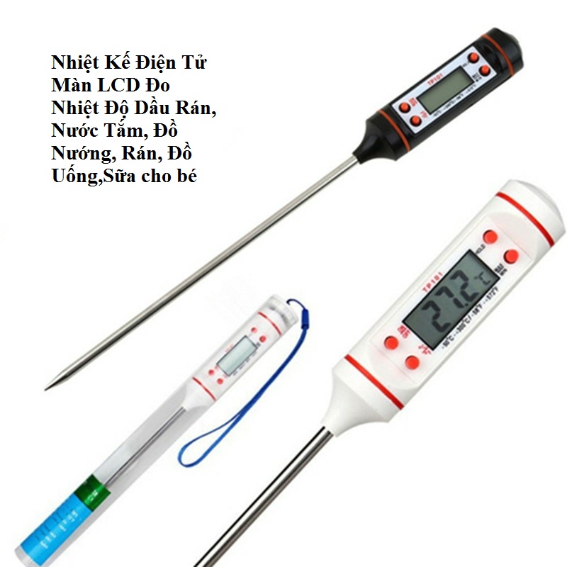 Nhiệt kế nấu ăn, nhiệt kế điện tử, máy đo nhiệt độ - Nhiệt kế nấu ăn pha sữa màn hình LCD