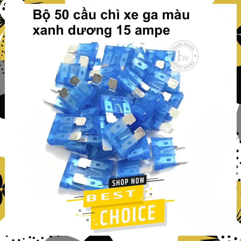 Bộ 50 cầu chì xe ga Thanh Khang 006001422 (Xanh dương)