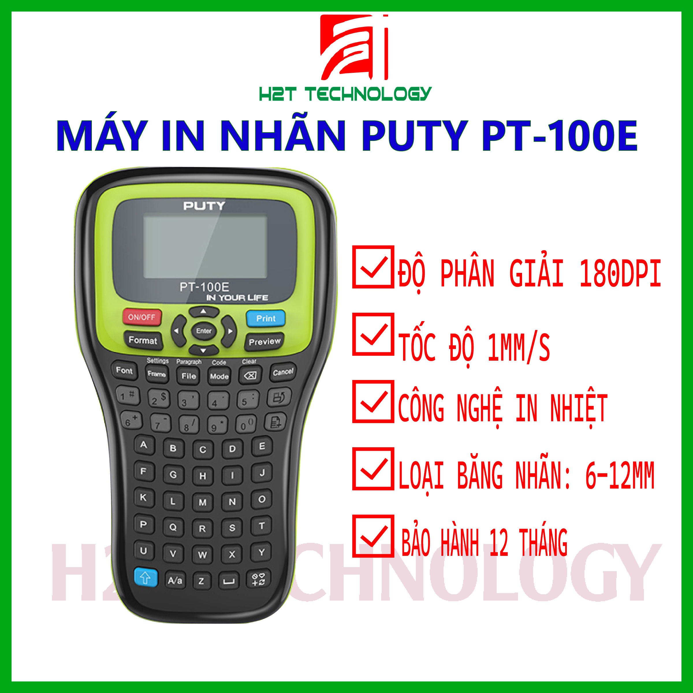 Máy in nhãn in ống co nhiệt Puty PT100E cắt tự động tiết kiệm nhãn in