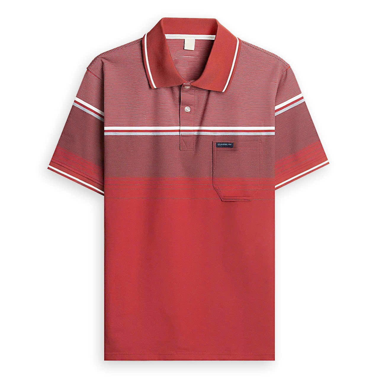 Middle-Aged Men's T-Shirt with Pockets - Elegant Collared Shirt, High-Class Middle-Aged Style - 8