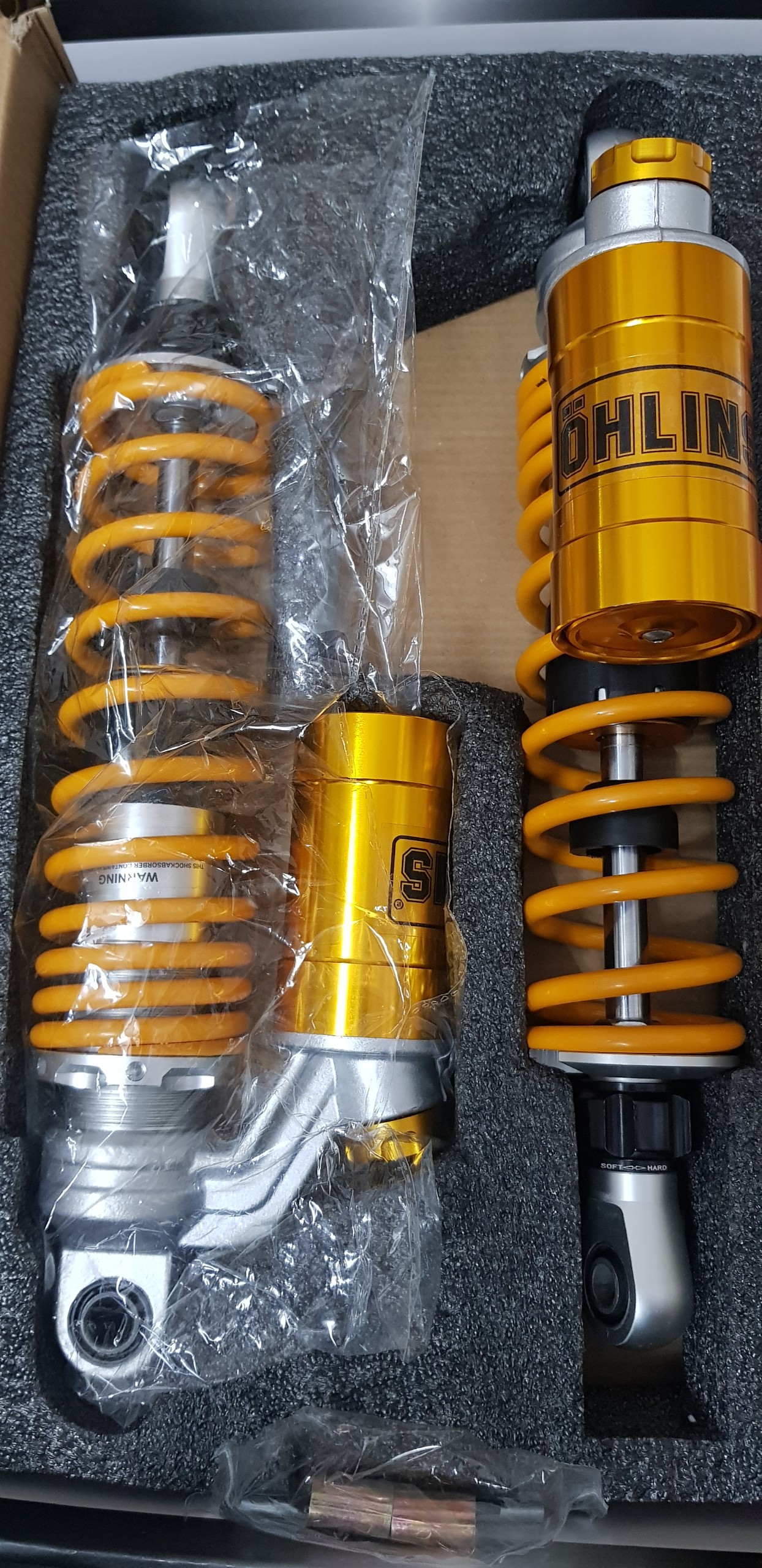Phuộc nhún sau Ohlins bình dầu gắn cho xe Dream Wave Axelo Ellegant Blade Cub 330mm Future RSX...