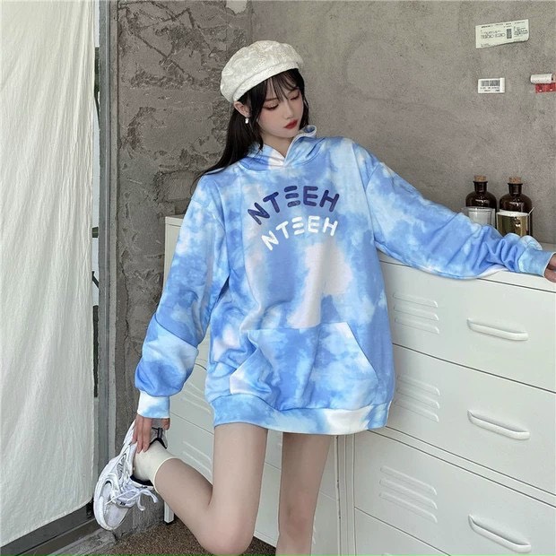 Áo hoodie hàng mới về loang màu cực chất