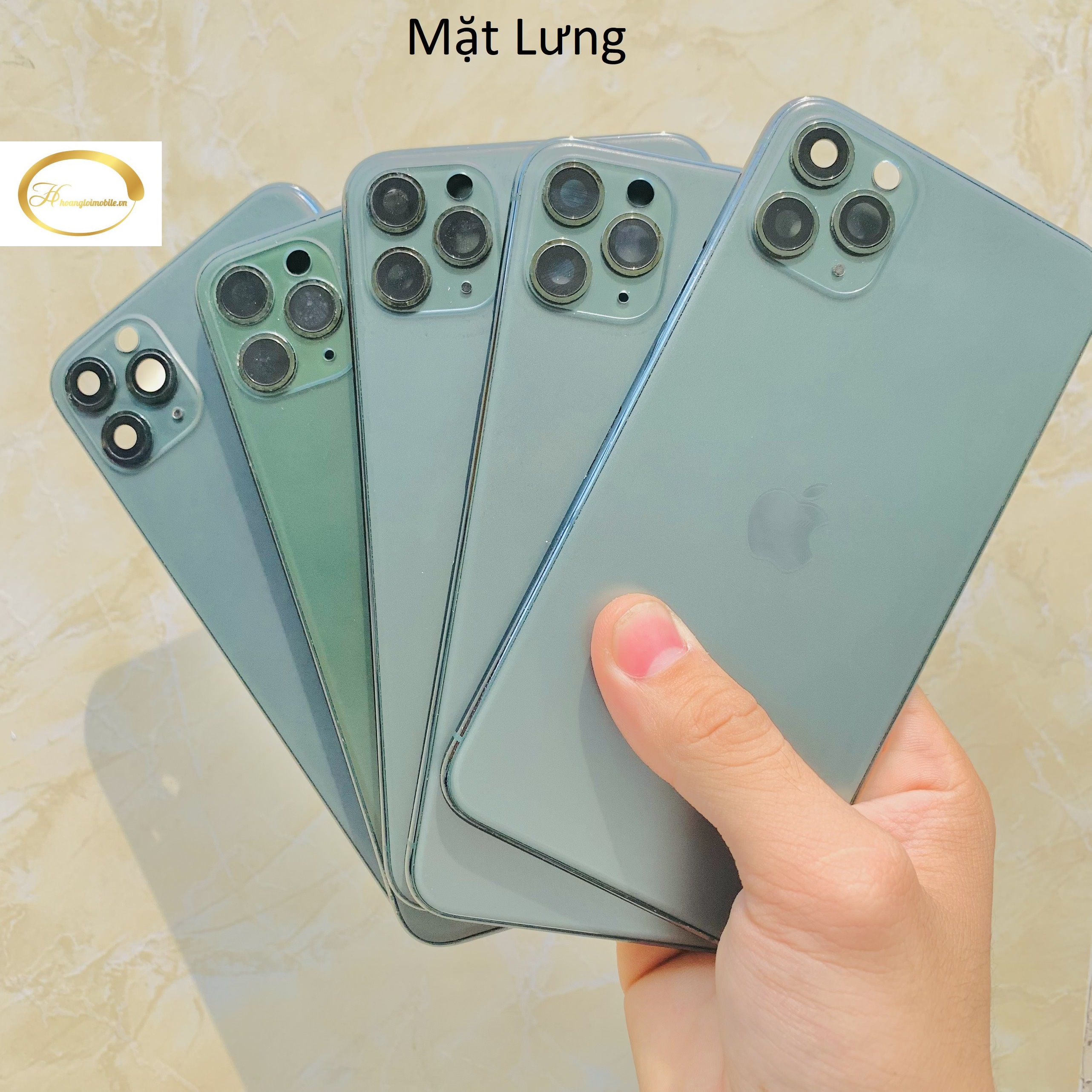 Vỏ sườn 11ProMax zin tháo máy màu xanh midinght