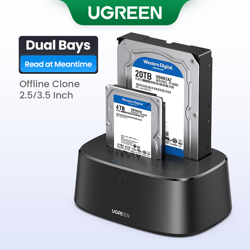Ugreen hdd docking station sata to usb 3.0 adapter for 2.5 3.5 ssd disk case hdd box dock hard drive enclosure docking station