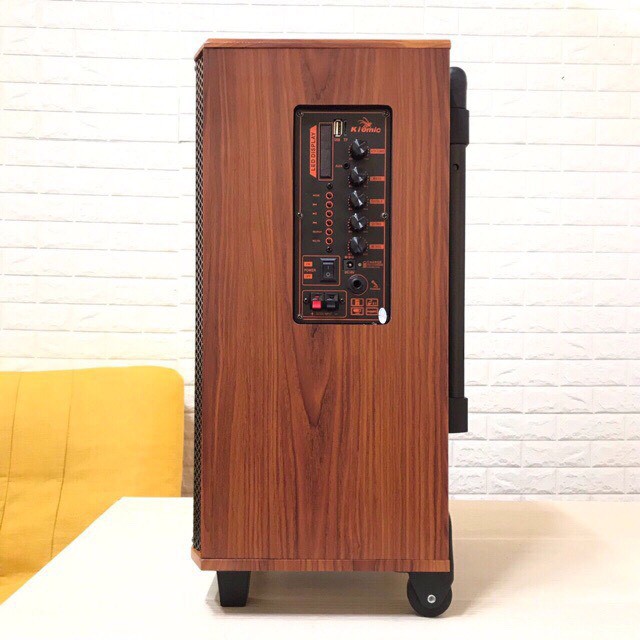 Loa kéo di động, loa karaoke công suất lớn KIOMIC chính hãng - Kèm 2 micro không dây