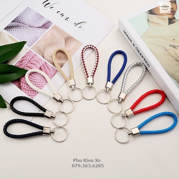Móc khóa dây bện đa màu sắc cho xe máy