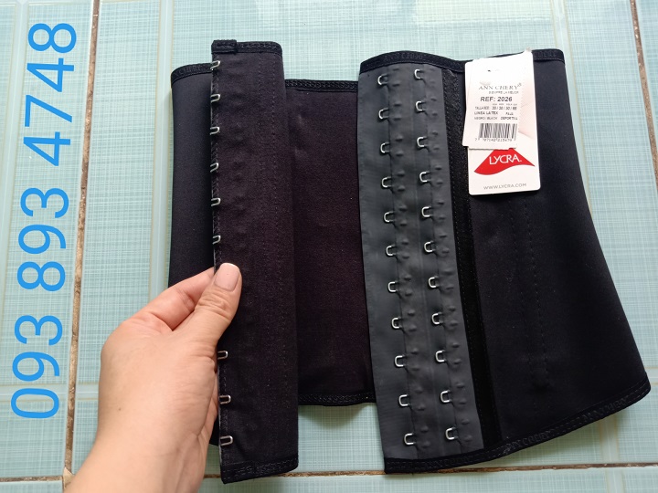 Đai nịt bụng giảm mỡ - Latex - Gen nịt. nịch  bụng Ann Chery mã 2038 - 2026 màu đen - 2 móc cài