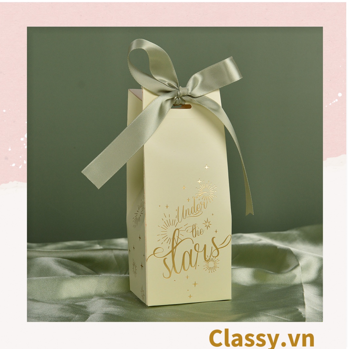 Classy Túi quà tặng, hộp quà tặng thắt nơ đựng son, mỹ phẩm, phụ kiện Q779