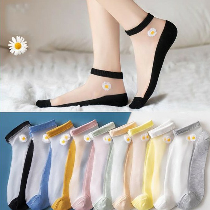 Set 10 đôi vớ lưới hoa cúc 10 màu
