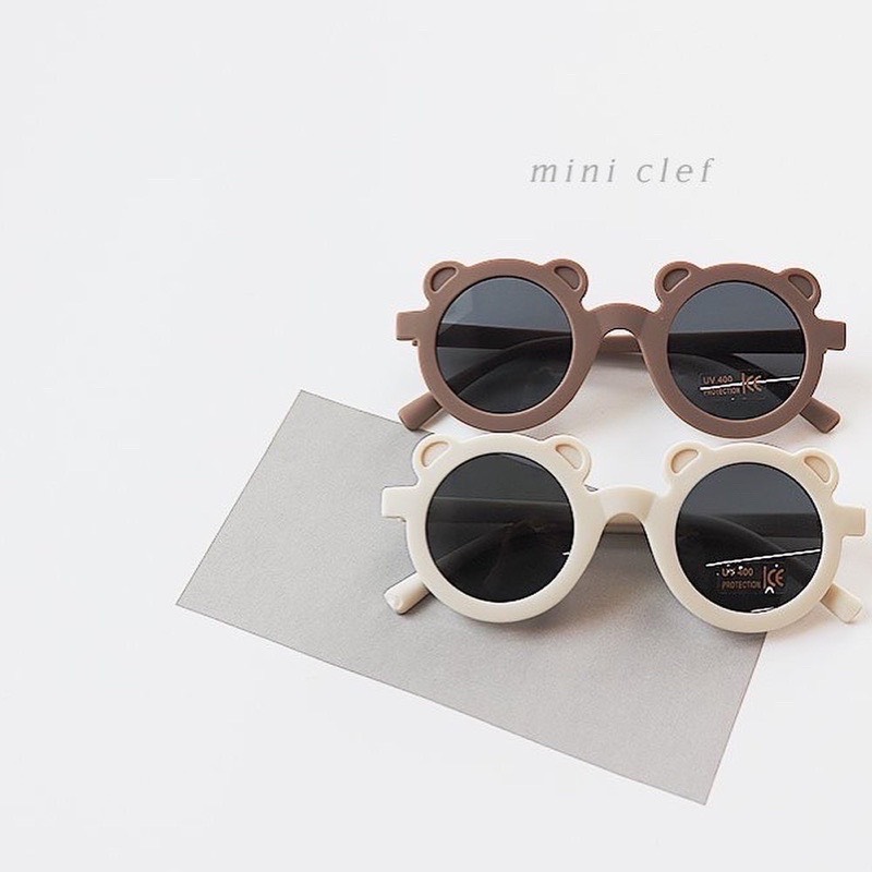 Mắt kính chống tia uv cho bé hình gấu mini clef order hàn quốc